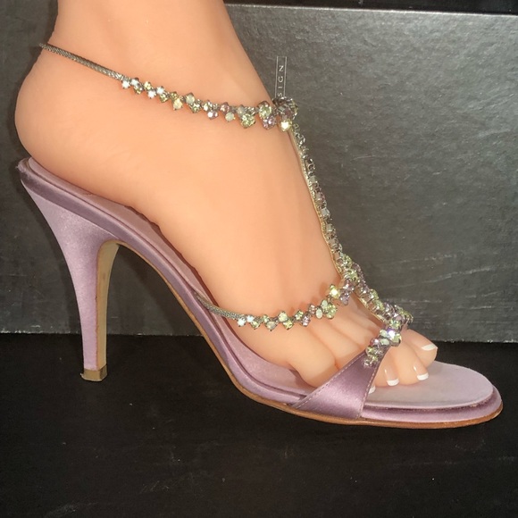 Giuseppe Zanotti lavender color high heels sandals with crystals Sz 8 eu 38 - Picture 6 of 16